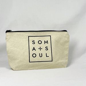 Manufacturer of Gifts Custom Logo Printed Canvas Zipper Makeup Bag Cotton Canvas Make up Bag Travel Cosmetic Bag Pencil Pouch - Product Image 4