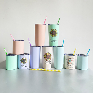 Vente en gros de gobelets lowball à sublimation vierge 10oz 20oz sans couture à l'intérieur gobelets à café de voyage mats colorés pour impression à faire soi-même - Product Image 3