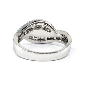 Bijoux de fiançailles élégants, or blanc 18k, haute qualité, Baguette conique diamant, bijoux fins, demi-voie, bagues de bande pour dame - Product Image 3