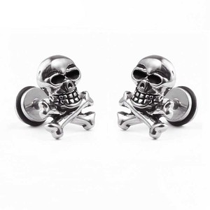 Bông Tai Hình Quả Tạ Đầu Lâu Bằng Thép Titan, Trang Sức Cá Tính Cho Nam Và Nữ, Phong Cách Punk, Hip Hop - Product Image 6
