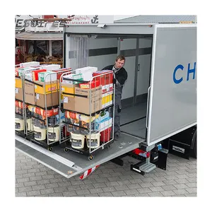 Malla metálica soldada de acero plegable personalizada, contenedores de rollo fuerte para centros de distribución de alimentos refrigerados o congelados