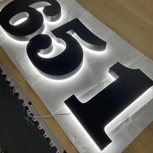 Enseigne lumineuse LED rétro avec police arrondie 3D, finition noire mate, pour villa, <span class=keywords><strong>adresse</strong></span> résidentielle, décoration murale extérieure - Product Image 6