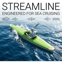 Kayak de Course Vert LLDPE Optimisé pour Compétition, Canoë de Tourisme, Bateau Individuel pour Passager Unique en Mer – Vente en Gros