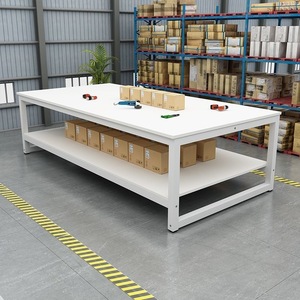 Double Layer Packaging Workbench Steel Laminate Industrial Workshop Assembly Table Laboratory Furniture China Made - Product Image 1