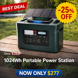 Station d'alimentation portable 200W 1024Wh, générateur solaire avec chargeur sans fil et lumière LED pour le camping, les camping-cars et la maison (backup) - Product Image 2