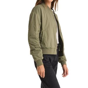 Chaqueta Bomber de Alta Calidad para Mujer, Estilo Urbano, Personalizada, Verde Oliva, 100% Nailon, Corte Ajustado, Cortavientos - Product Image 3
