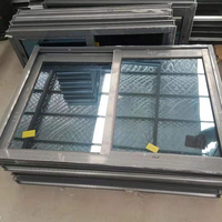 Cadre en aluminium de couleur grise fenêtre coulissante en aluminium émaillée simple teintée avec écran pour le Ghana