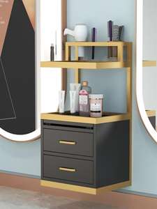 Modern Barber Shop <b>Tool</b> <b>Cabinet</b> Gold Wall Mounted Salon Furniture Hair Salon Stations Equipment with <b>Tool</b> <b>Storage</b> <b>Cabinet</b> - Product Image 2