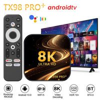 TX98 Pro+ Decodificador 8K Android 13 TV Box 2GB/4GB RAM 16GB/32GB ROM RK3528 Wifi Dual con Control Remoto por Voz Compatible con Reproductor IPTV
