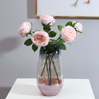 Handgefertigter Moderner Feuchtigkeitsspendender Seidenrosen-Kunstblumenstrauß - Umweltfreundliche Heimdekoration für Hochzeiten und Außenbereich