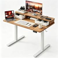 Escritorio Eléctrico de Altura Ajustable con Cajones, Escritorio Motorizado para Computadora, para Trabajar de Pie o Sentado, para Oficina en Casa