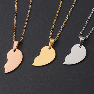 Parure <span class=keywords><strong>de</strong></span> bijoux plaqué <span class=keywords><strong>or</strong></span> 18 carats, étanche et inaltérable, collection 2026 – Collier couple cœur brisé, cadeau d'amour - Product Image 5