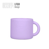 Bebek silikon kap Tumbler kahve fincanı gıda sınıfı güvenli renkli desen baskı süblimasyon çocuk içme çocuk kulplu fincan