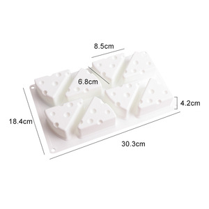 Silicone Cheese Mold 8-Cavity Flexible Non-Toxic Reusable For Cake Mousse Ice Cream Soap DIY - Product Image 3