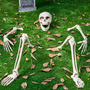 Décoration de Halloween : Squelette réaliste qui sort du sol, idéale pour cimetière, jardin, pelouse et fêtes sur le thème du sol - Product Image 1