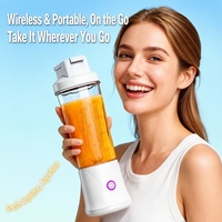 Mixeur personnel pour smoothies BDL-010 3.7V 40W 450ml, tasse à jus rechargeable à 12 lames avec couvercle de boisson pour le fitness et les voyages