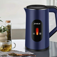 Bouilloire électrique en acier inoxydable de 2,2 L avec filtre à mailles fines et rotation à 360° °   Base détachable pour un nettoyage facile