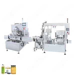 HYAP2-10TMHS + HYSC-X20 tự động khí nén piston hai đầu nước sốt lọ thủy tinh điền máy đóng nắp chân không dòng | hengyuan - Product Image 1