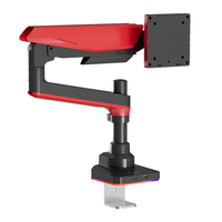 Suministro directo de fábrica Soporte de monitor de juego RGB ajustable Se adapta al brazo de escritorio de pantalla única de 17-42 pulgadas con carga de 13kg