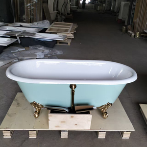 <span class=keywords><strong>Bañera</strong></span> de hierro fundido independiente de doble extremo con diseño tradicional <span class=keywords><strong>Princess</strong></span> Pink de 1530 mm de largo para baños pequeños - Product Image 6