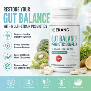 Cápsulas Probióticas Multicepas, Complejo para el Equilibrio Intestinal, 12 Cepas, 25 Mil Millones de UFC con Prebióticos FOS GOS, Cápsula Dietética Vegetariana - Product Image 1