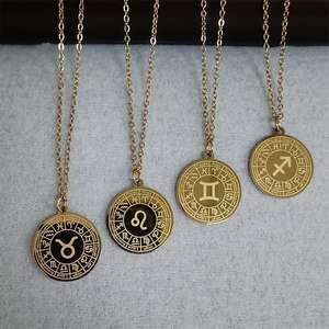 MECYLIFE Joyería Personalizada del Zodiaco, Medallón de Oro de 18K, Collar de Moda para Mujer, 12 Signos del Zodiaco, Colgante de Horóscopo - Product Image 6