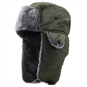 Gorro de Invierno Grueso con Protección Contra el Viento, Estilo TROOPER, Color Sólido, con Orejeras de Piel, para Hombre y Mujer, para Actividades al Aire Libre - Product Image 1
