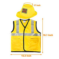 Ensemble de costumes de travailleurs du bâtiment pour enfants de 3 à 12 ans, unisexe, en polyester, pour jeux de rôle scolaires