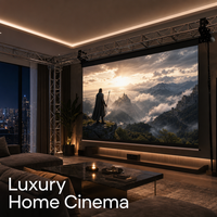 Écran LED motorisé ultra-fin et portable, affichage intelligent à défilement pour cinéma maison haut de gamme en intérieur.
