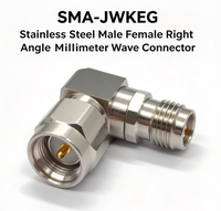 Adaptateur coaxial RF à angle droit S MA-JWKEG, mâle vers femelle, DC-18GHz, connecteur à ondes millimétriques en acier inoxydable, utilisé pour les tests RF