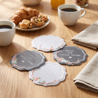 Sous-verres ronds personnalisés Roogo, nouveau design, écologiques, pour la décoration de la maison, isolent et protègent la table, sous-verres mignons en boue de diatomée