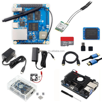Orange Pi Zero Zero2 1G SDRAM No eMMC Carte SD Adaptateur d'alimentation Ventilateur Carte unique Boîtier d'ordinateur Dissipateur thermique Écran tactile 1GB