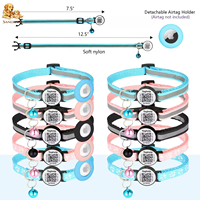 Silikon-Haustierhalsband mit Glocke und Anpassbarem QR-ID-Tag, IP67 Wasserdicht, Reflektierender GPS-Tracker für Katzen und Hunde
