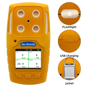 Lel/Co2/Co/O2 Draagbare Multi 4 Gasdetector Analysator Olcd Digitaal Display 4 In 1 Gasdetector