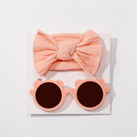 Nouveauté transfrontalière : Accessoires pour cheveux de bébé, bandeaux en nylon avec cœur et lunettes de soleil