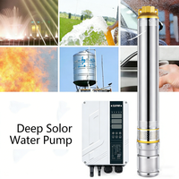 Pompa Submersible Tenaga Surya 1500W 2HP AC/DC Hybrid Dilengkapi Pengontrol MPPT Pompa Sumur Dalam Baja Tahan Karat untuk Irigasi Pertanian