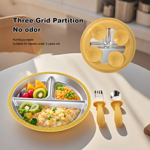 Plato de Silicona Antideslizante para Bebés y Niños Pequeños, Apto para Alimentos, con Asa de Acero Inoxidable, Ecológico, Libre de BPA, Uso Manual, 200 ml, Venta al Por Mayor - Product Image 2