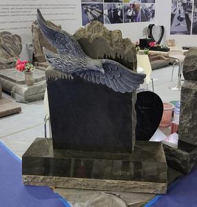 Черный гранитный камень памятник надгробие с орлом - Product Image 3