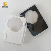 Klare Kunststoff-Münz vitrine Benutzer definierte quadratische Acryl-Münz halter hülle mit weißem, schwarzem, rotem Einsatz