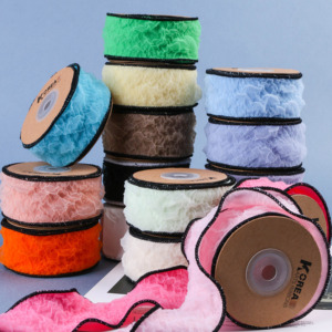 <span class=keywords><strong>Ruban</strong></span> de dentelle sergé Tulle froissé Nœud de coquillage Cadeau floral <span class=keywords><strong>Ruban</strong></span> d'écailles de poisson recyclé - Product Image 1