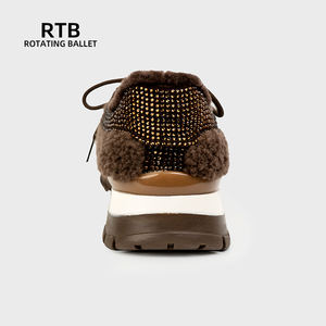 Botas de Nieve para Mujer para Invierno de Piel de Oveja con Forro de Pelo Suela de Goma Antideslizante <span class=keywords><strong>Zapatos</strong></span> Bonitos Casuales para Exteriores para Chicas - Product Image 3