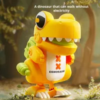 Machine à griffes de rachat de points de jouet en plastique dinosaure à remonter pour enfants en gros avec pendentif sac cadeau