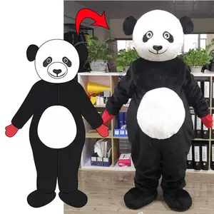 Mascot Costume Manufacturer Custom Animal Costume Cosplay Fancy Party Big Panda Bear Dress Mascot Costumes For Adult