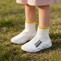 Chaussures montantes sportives pour enfants, en maille respirante, confortables à enfiler, avec design color-block de haute qualité, semelle EVA, tendance mode