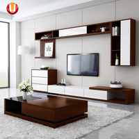 Meuble TV de luxe moderne pour salon, ensemble meuble TV et table basse avec tiroirs de rangement, vente chaude à Foshan