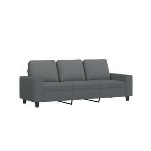 Sofá de 3 Plazas Gris Oscuro con Patas de Metal, Tapizado en Tela de Poliéster, Moderno, para Sala de Estar, Modelo D0100H7FQDJ - Product Image 1
