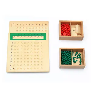 मोंटेसरी लकड़ी के खिलौने बच्चों सीखने सामग्री गणित शिक्षण संसाधनों गुणन मनका बोर्ड