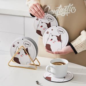Tapis en silicone personnalisé, promotionnel, mignon, en forme de chat de dessin animé, résistant à la chaleur, respectueux de l'environnement, multifonctionnel, pour le café - Product Image 3
