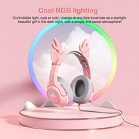 Échantillon gratuit Onikuma K9 Oreille de chat rose 7.1 Casque de jeu virtuel Microphone antibruit pour PS4