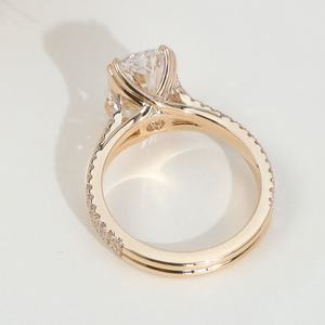 Anillo de Compromiso y Matrimonio Twinkle Jewelry, Oro Sólido de 14K, Diamante de Laboratorio, Diseño Clásico, 3CT, Certificado IGI, Corte Ovalado HPHT CVD - Product Image 3